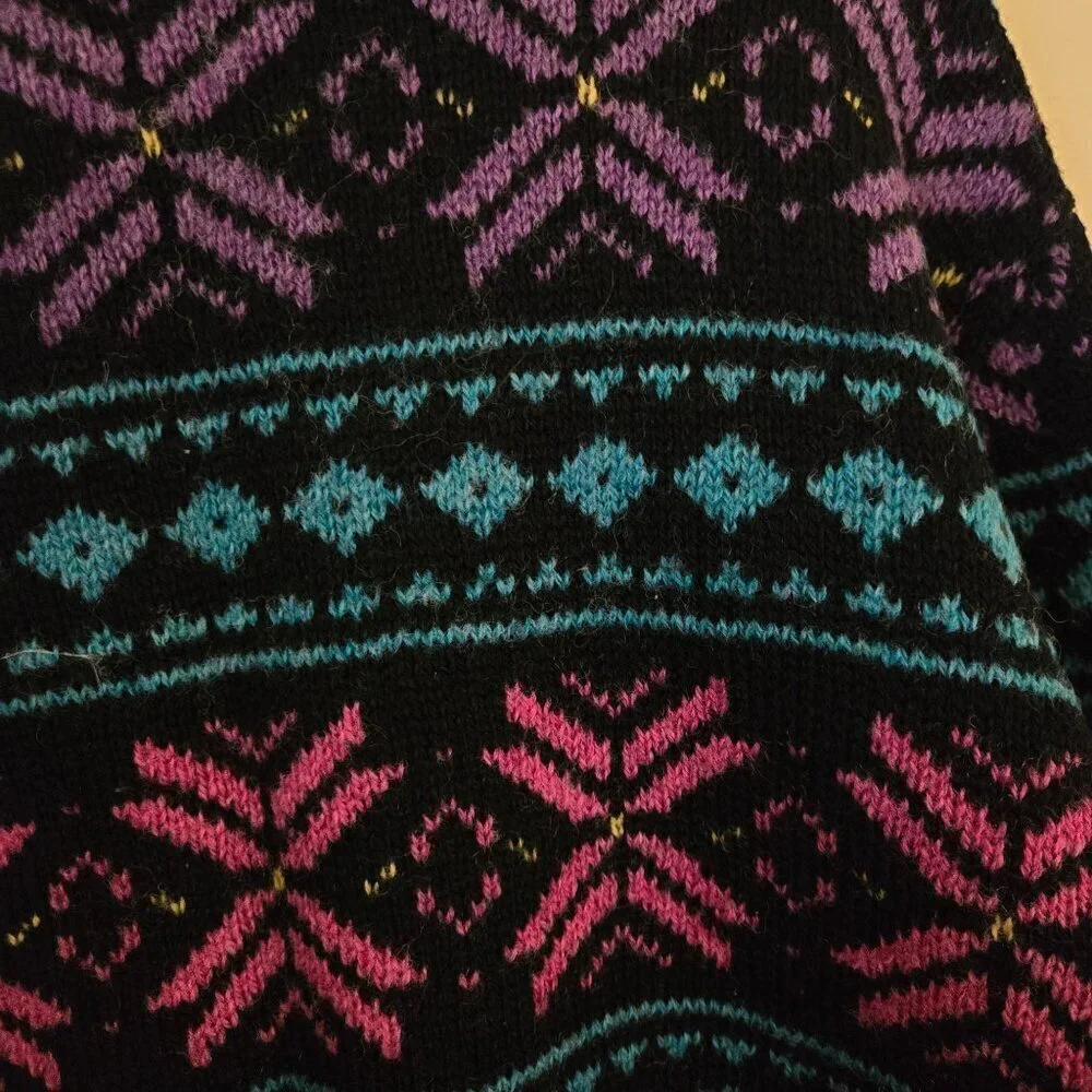 Woolrich Vintage 100% Wool Fair Isle Nordic Cement Sweater Size M